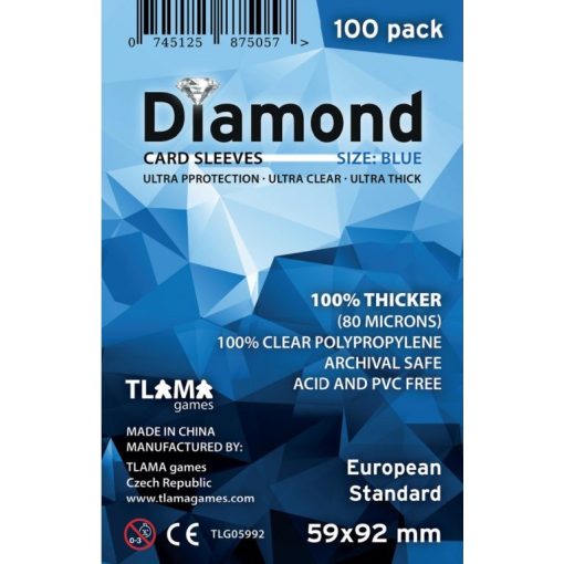 Diamond Blue: European Standard (59 x 92mm, 80 mikron, 100 db) kártyavédő