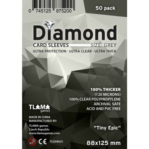 Diamond Grey: Tiny Epic (88x125mm)  (80 mikron, 100 db) kártyavédő