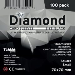   Diamond Black: Square Small (70x70 mm)  (80 mikron, 100 db) kártyavédő