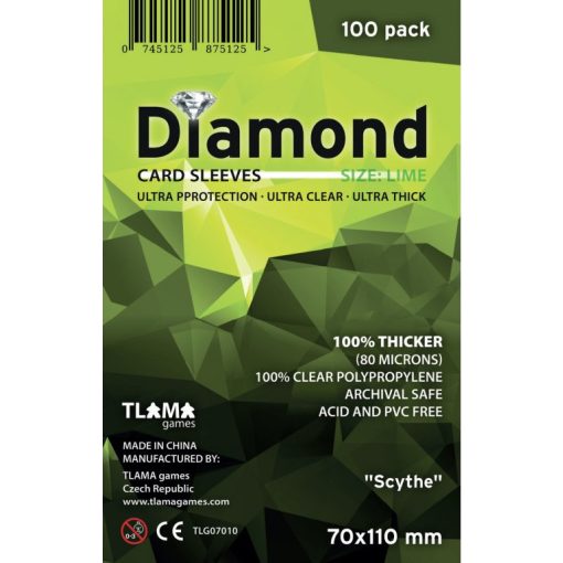 Diamond Lime: "Scythe" (70x110 mm) (80 mikron, 100 db) kártyavédő
