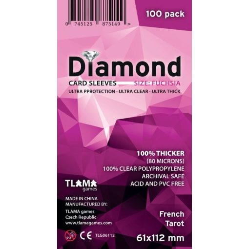 Diamond Fuchsia: French Tarot (61x112 mm) (80 mikron, 100 db) kártyavédő