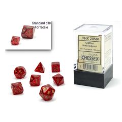   Chessex Mini-Polyhedral Ruby/gold 7 darabos mini kockakészlet