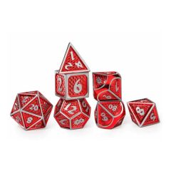   Behemoth Brushed Red Solid fém dobókocka készlet társas- és szerepjátékokhoz