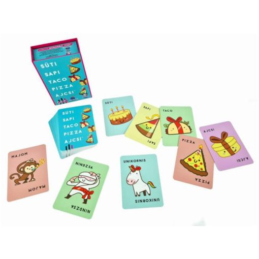 Süti, sapi, taco, pizza, ajcsi társasjáték