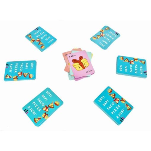 Süti, sapi, taco, pizza, ajcsi társasjáték