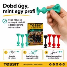 Tossit Starter Pack társasjáték – Kék, Sárga | Szilikon Tapadókorongos Darts